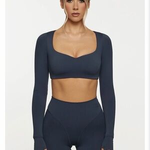 Long Sleeve Navy Top